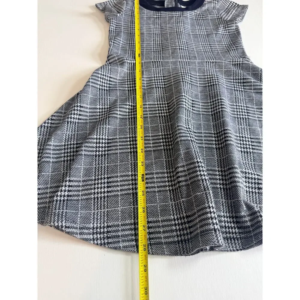 The Children's Place Girls Houndstooth Plaid Fit & Flare Dress Size 10 - Picture 7 of 8